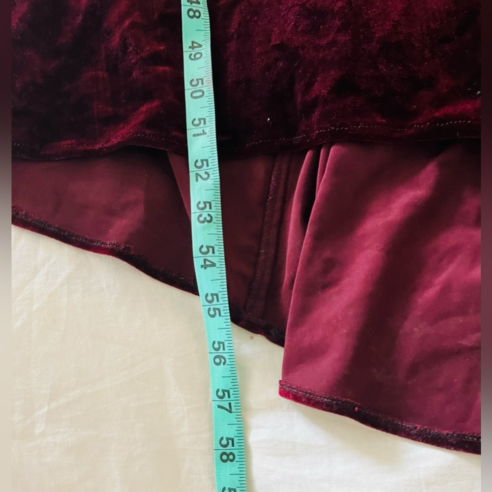 Adrianna Papell Burgundy Velvet Off Shoulder Floor Length Maxi Gown Dress size 8 - Picture 8 of 16